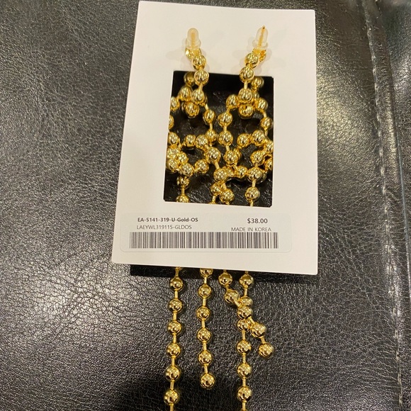 NWT Oak+Fort gold dangling earrings - Picture 3 of 4